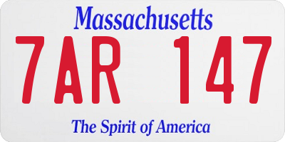 MA license plate 7AR147