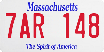 MA license plate 7AR148