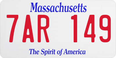 MA license plate 7AR149