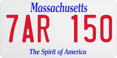 MA license plate 7AR150