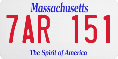 MA license plate 7AR151