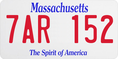 MA license plate 7AR152
