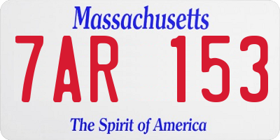 MA license plate 7AR153