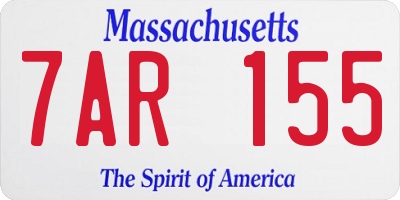 MA license plate 7AR155
