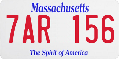 MA license plate 7AR156