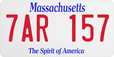 MA license plate 7AR157