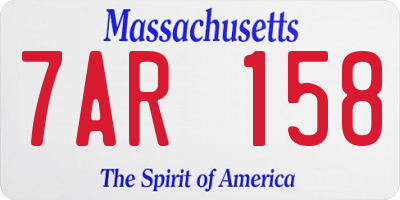 MA license plate 7AR158