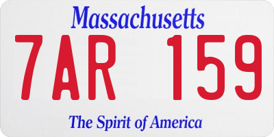 MA license plate 7AR159