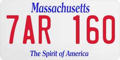 MA license plate 7AR160