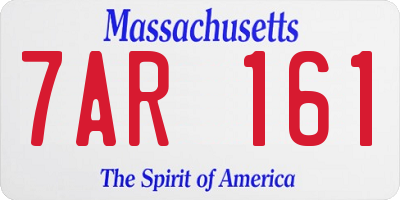 MA license plate 7AR161