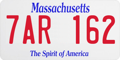 MA license plate 7AR162