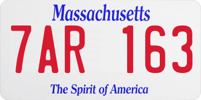 MA license plate 7AR163