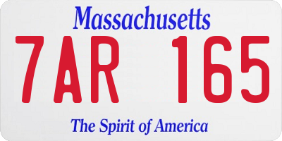 MA license plate 7AR165