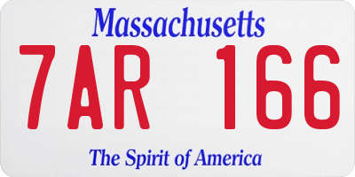 MA license plate 7AR166