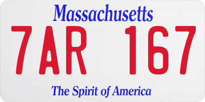 MA license plate 7AR167