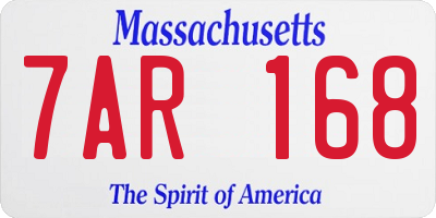 MA license plate 7AR168
