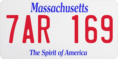 MA license plate 7AR169