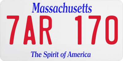 MA license plate 7AR170