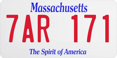 MA license plate 7AR171