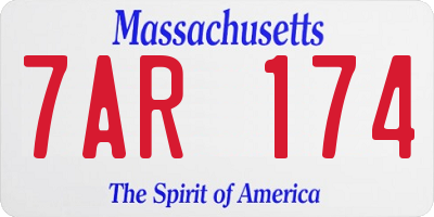 MA license plate 7AR174