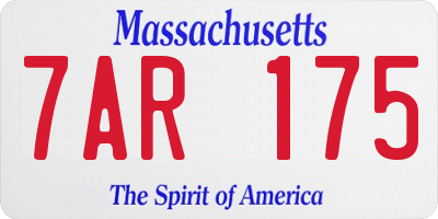 MA license plate 7AR175