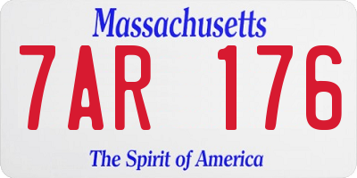 MA license plate 7AR176