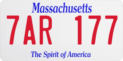MA license plate 7AR177