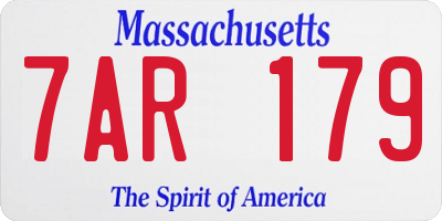 MA license plate 7AR179