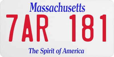 MA license plate 7AR181