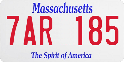 MA license plate 7AR185