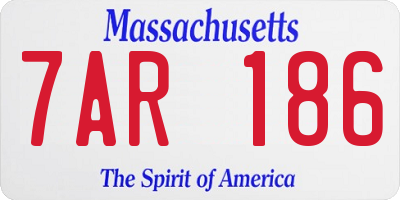 MA license plate 7AR186