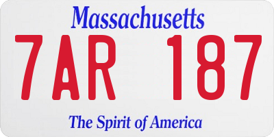 MA license plate 7AR187