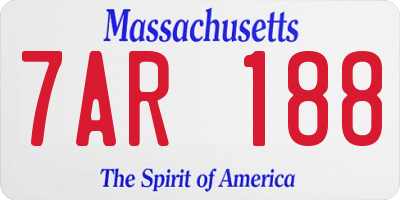 MA license plate 7AR188