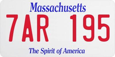 MA license plate 7AR195