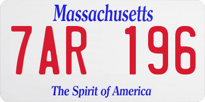 MA license plate 7AR196