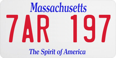 MA license plate 7AR197