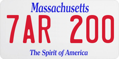 MA license plate 7AR200