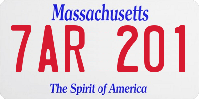MA license plate 7AR201