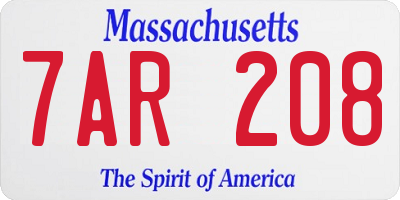 MA license plate 7AR208