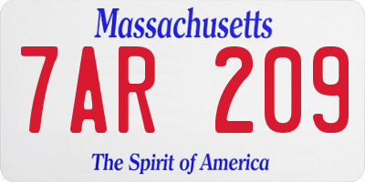 MA license plate 7AR209
