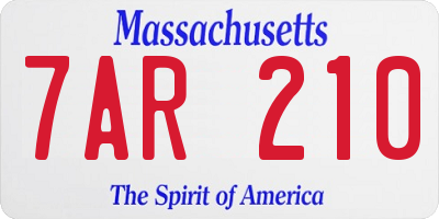MA license plate 7AR210