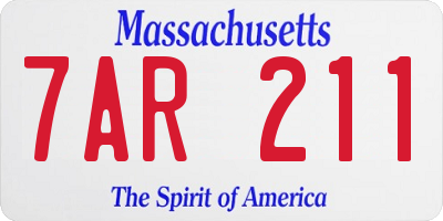 MA license plate 7AR211