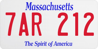 MA license plate 7AR212