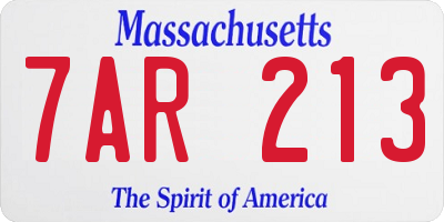 MA license plate 7AR213