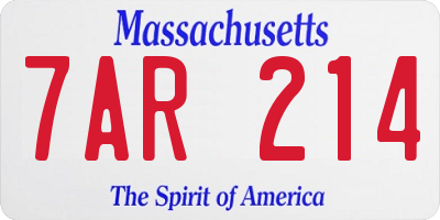 MA license plate 7AR214