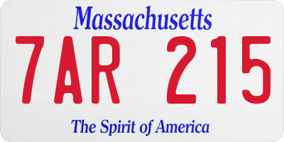 MA license plate 7AR215