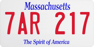 MA license plate 7AR217