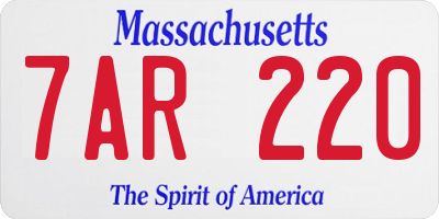 MA license plate 7AR220