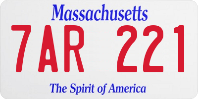 MA license plate 7AR221
