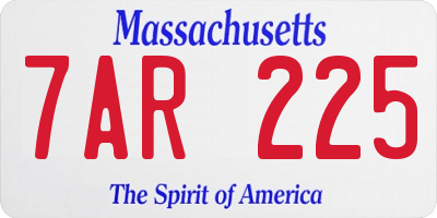 MA license plate 7AR225